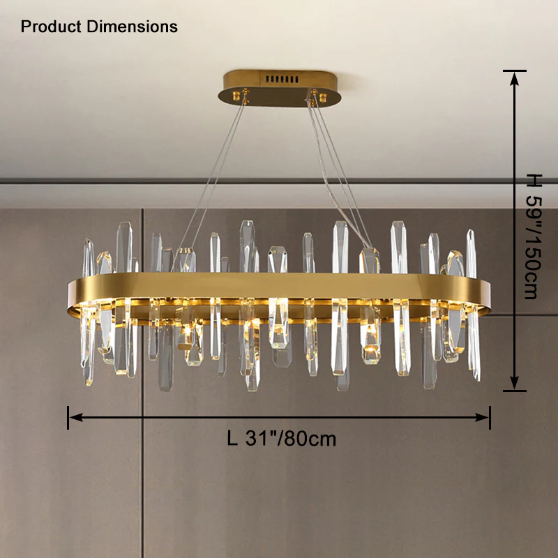 WOMO Long Oval Crystal Chandelier-WM2485c - Image 14