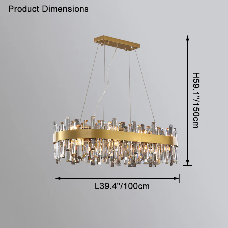 WOMO Long Oval Crystal Chandelier-WM2486 - Image 15