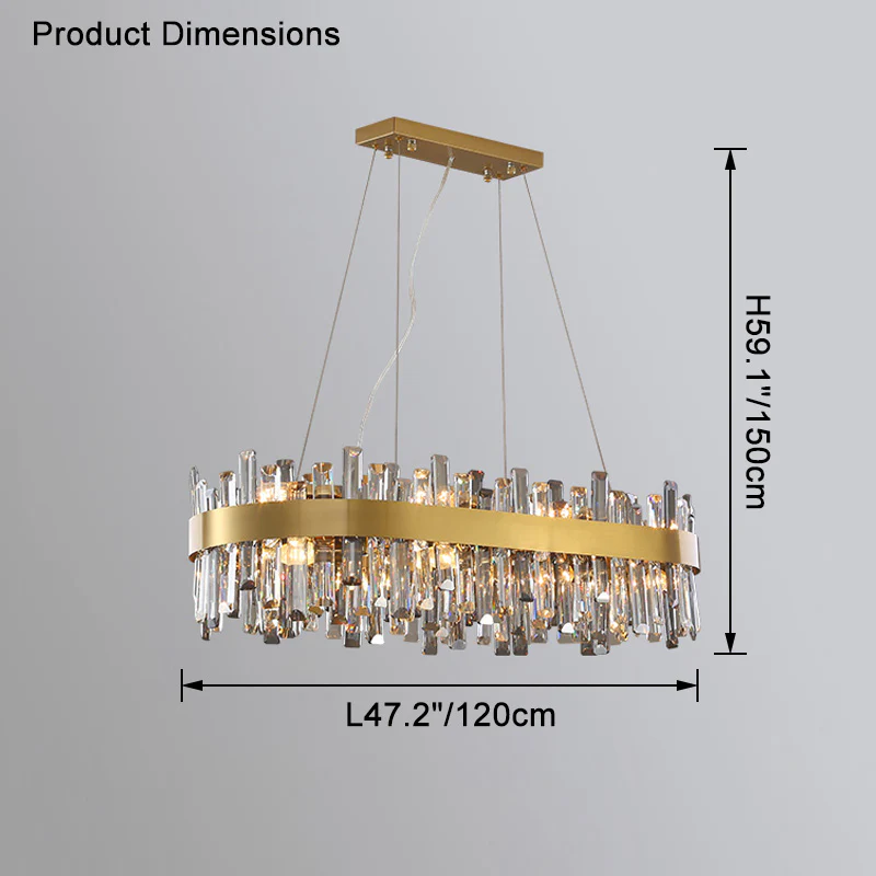 WOMO Long Oval Crystal Chandelier-WM2486 - Image 17
