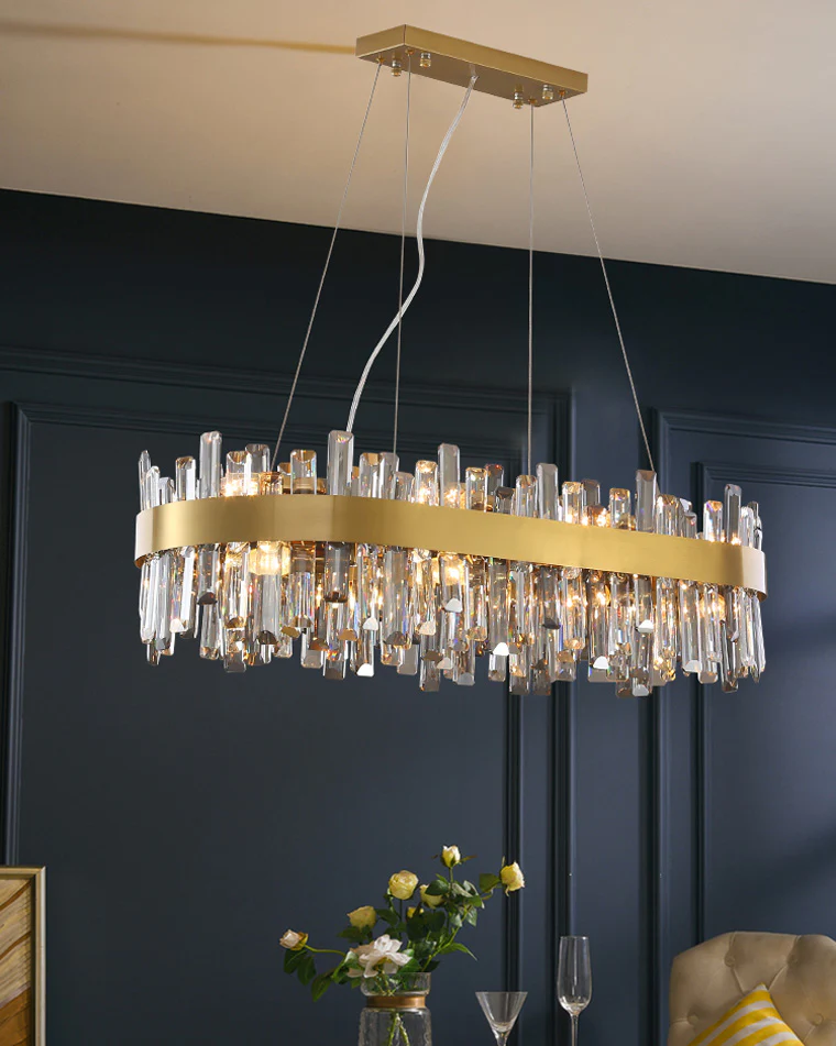 WOMO Long Oval Crystal Chandelier-WM2486 - Image 2