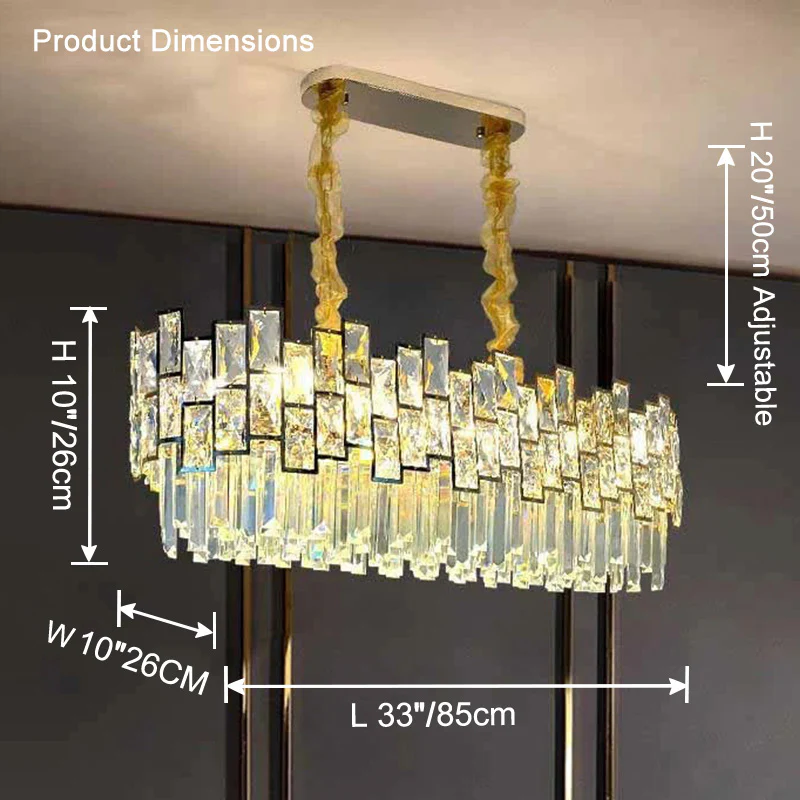 WOMO Oblong Crystal Chandelier-WM2783 - Image 10