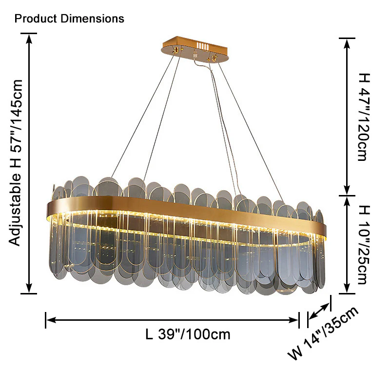 WOMO Long Oval Glass Chandelier-WM2410 - Image 11