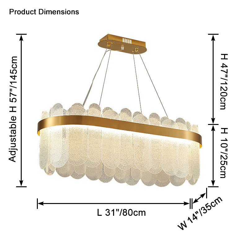 WOMO Long Oval Glass Chandelier-WM2410 - Image 13