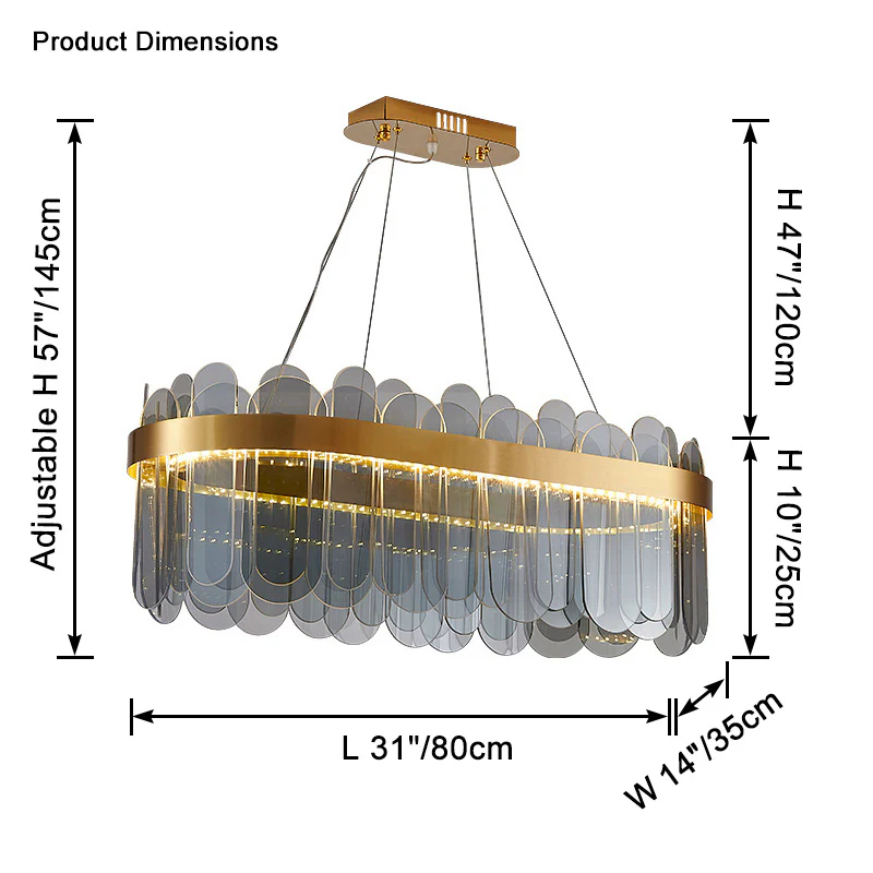 WOMO Long Oval Glass Chandelier-WM2410 - Image 9