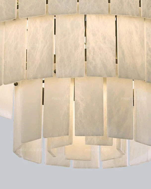 WOMO Long Cascading Alabaster Staircase Chandelier-WM2927 - Image 6