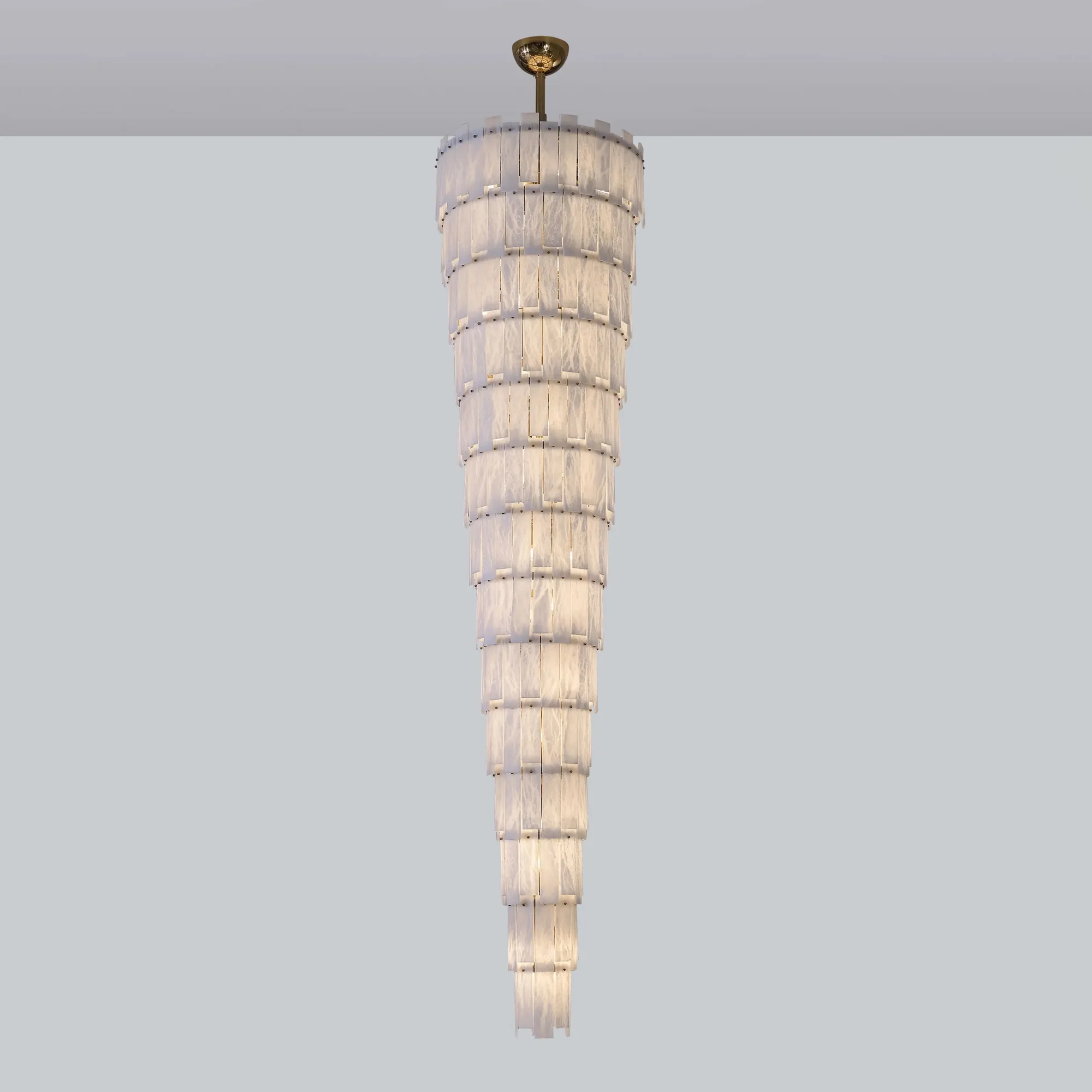 WOMO Long Cascading Alabaster Staircase Chandelier-WM2927 - Image 7