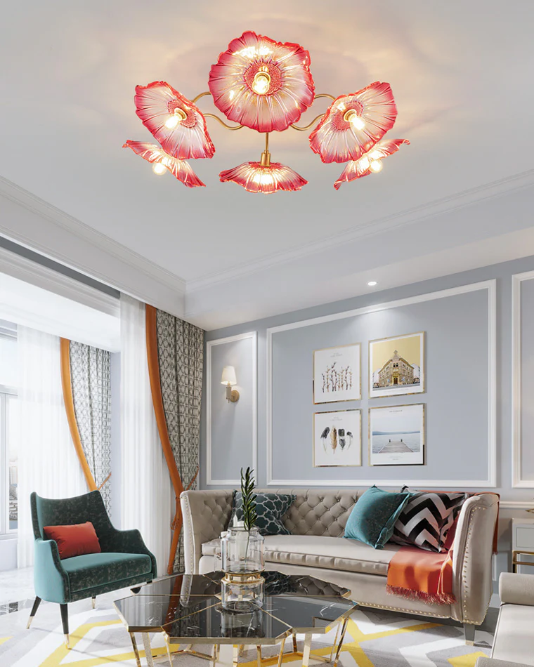 WOMO Lotus Leaf Flower Flush Mount Ceiling Light-WM1026 - Image 3