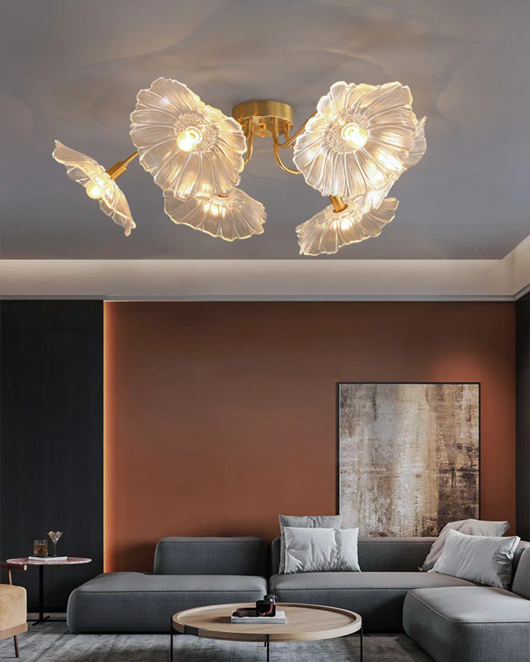 WOMO Lotus Leaf Flower Flush Mount Ceiling Light-WM1026 - Image 5