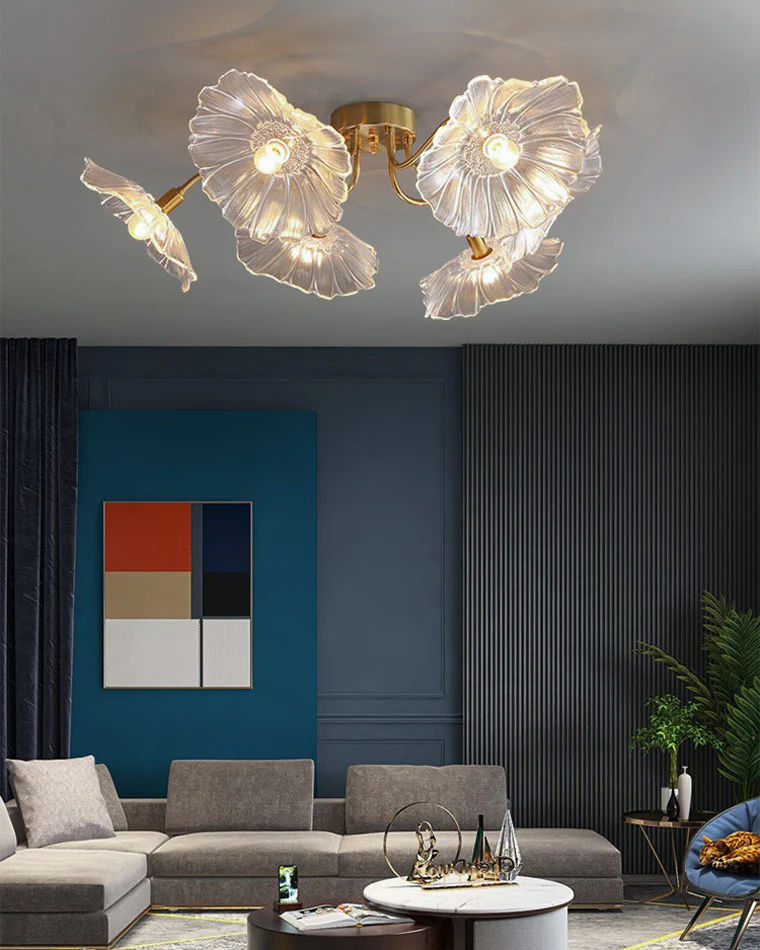 WOMO Lotus Leaf Flower Flush Mount Ceiling Light-WM1026 - Image 6