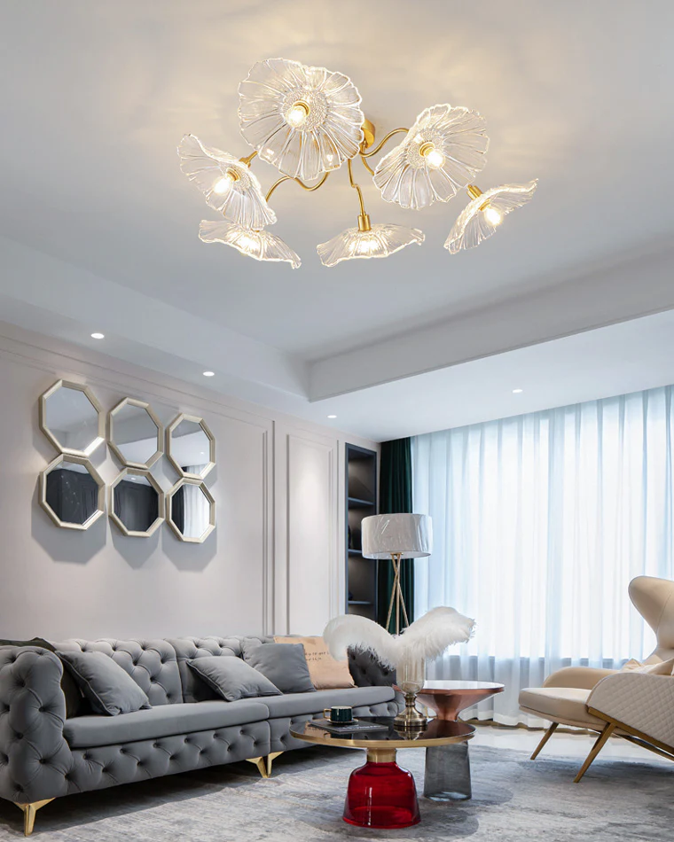 WOMO Lotus Leaf Flower Flush Mount Ceiling Light-WM1026 - Image 8