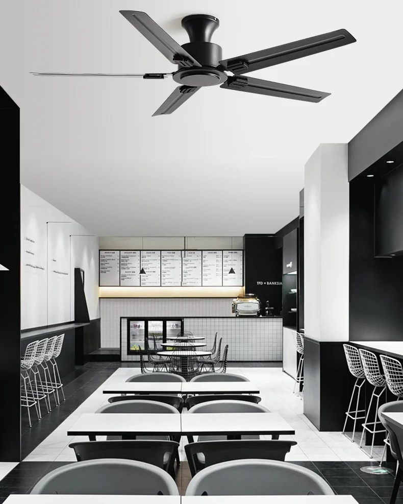 WOMO Low Profile Black Blade Ceiling Fan-WM5217a - Image 2