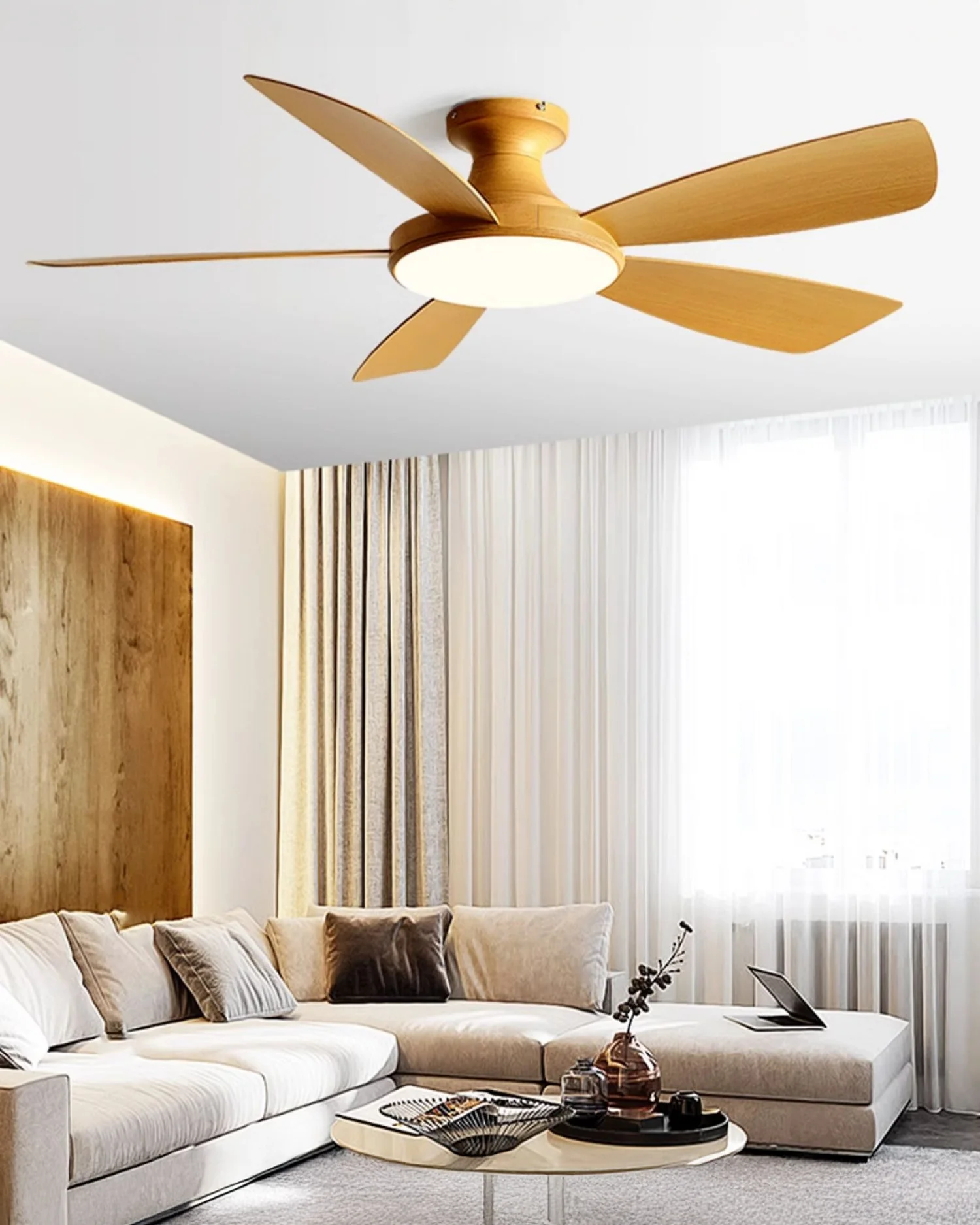 WOMO Modern Low Profile Ceiling Fan Lamp - WM5190 - Image 10