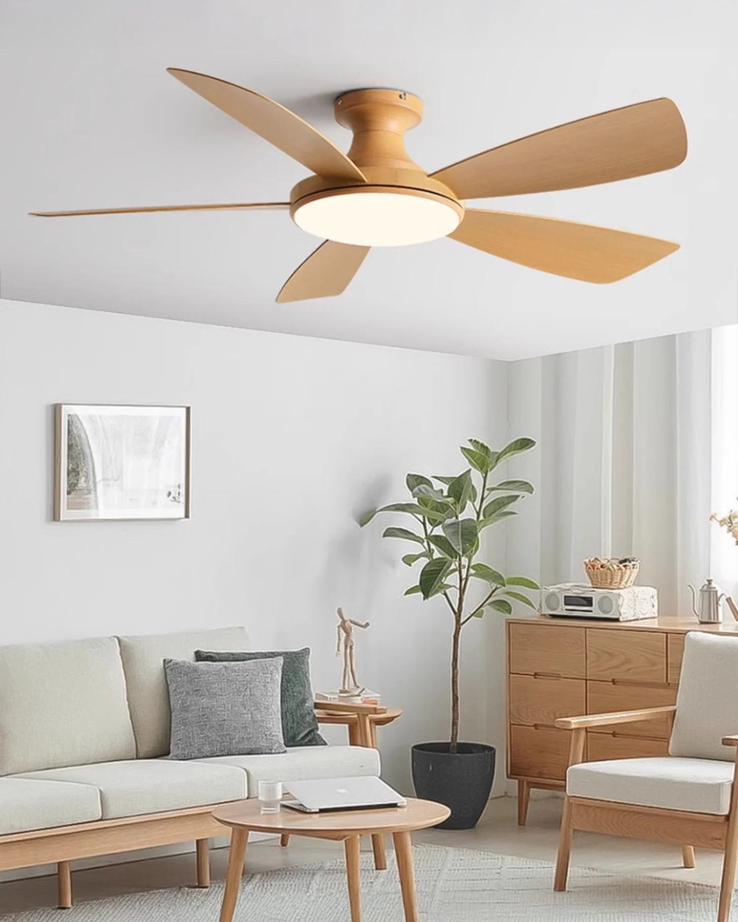 WOMO Modern Low Profile Ceiling Fan Lamp - WM5190 - Image 19