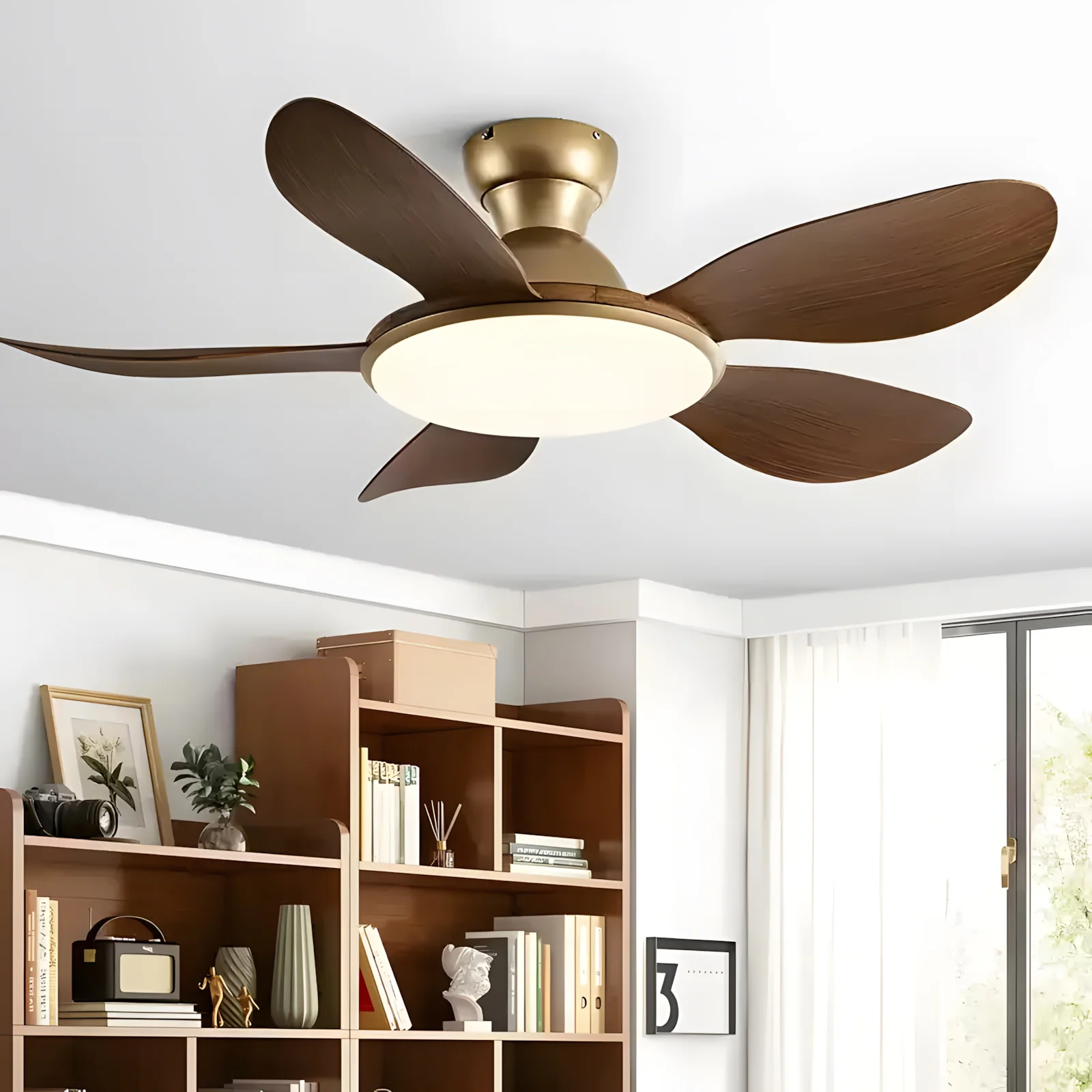 WOMO Low Profile Ceiling Fan with Bright Light - WM5155 - Image 2