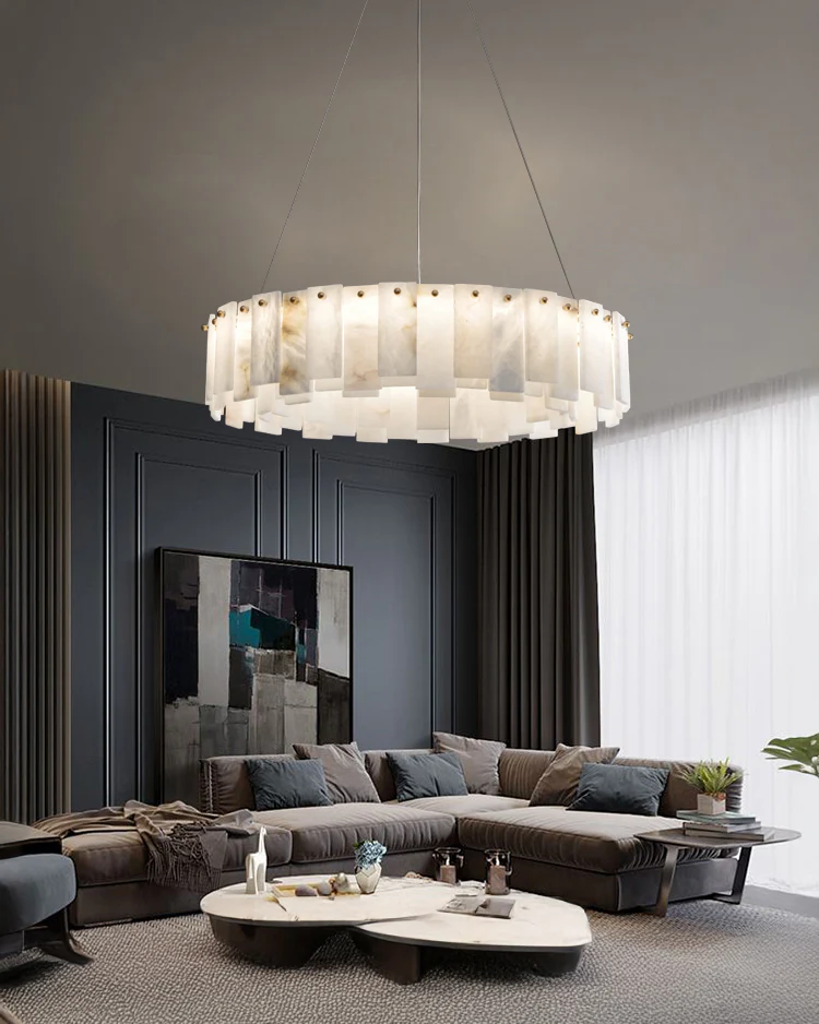 WOMO Luxury Alabaster Round Chandelier-WM2861 - Image 2