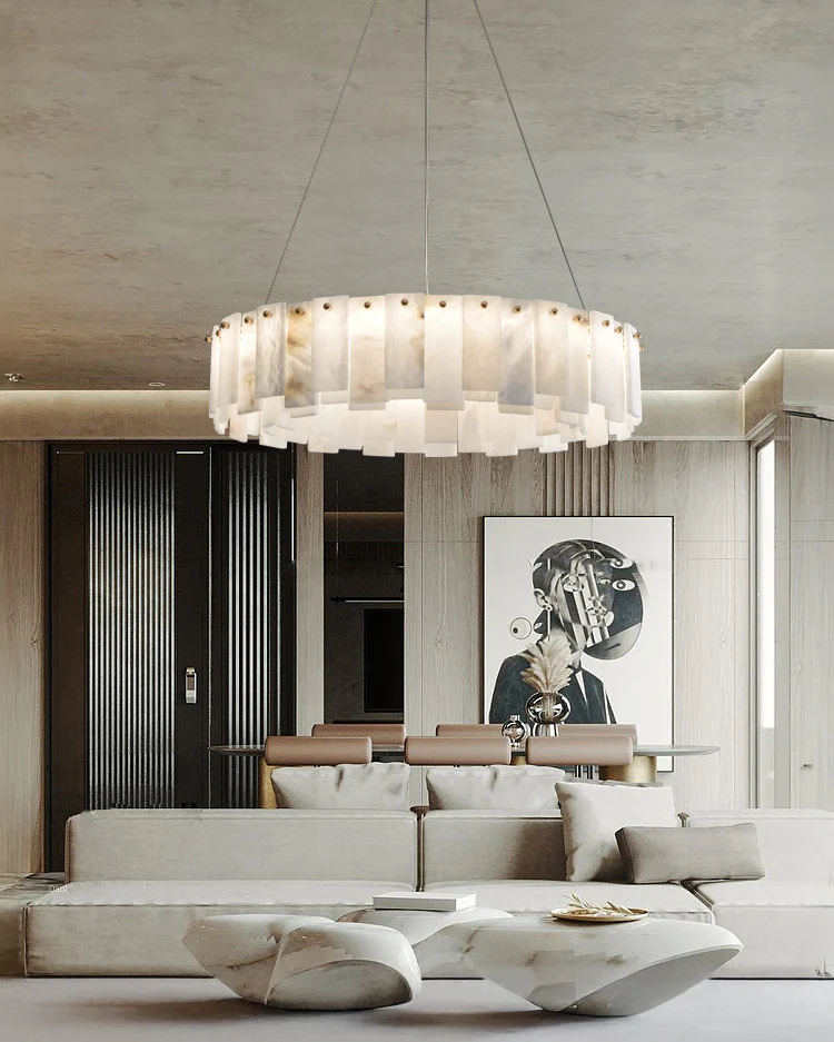 WOMO Luxury Alabaster Round Chandelier-WM2861 - Image 3
