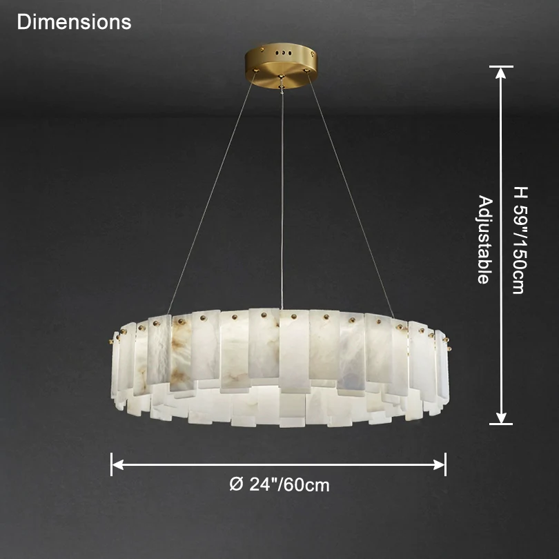 WOMO Luxury Alabaster Round Chandelier-WM2861 - Image 8