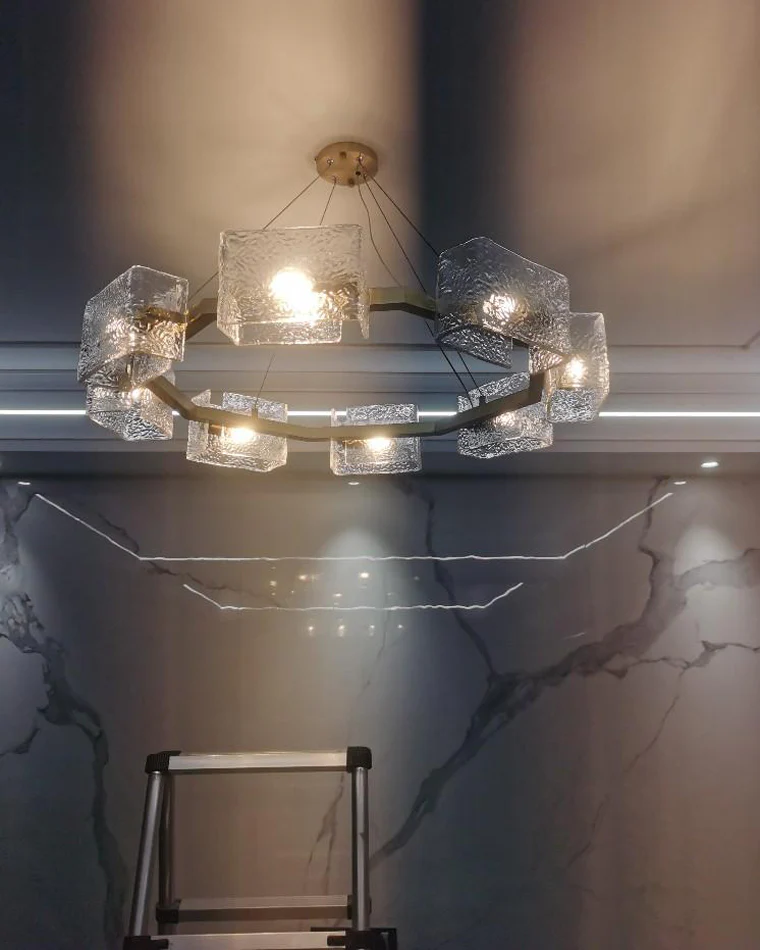 WOMO Textured Glass Round Chandelier-WM2174 - Image 20