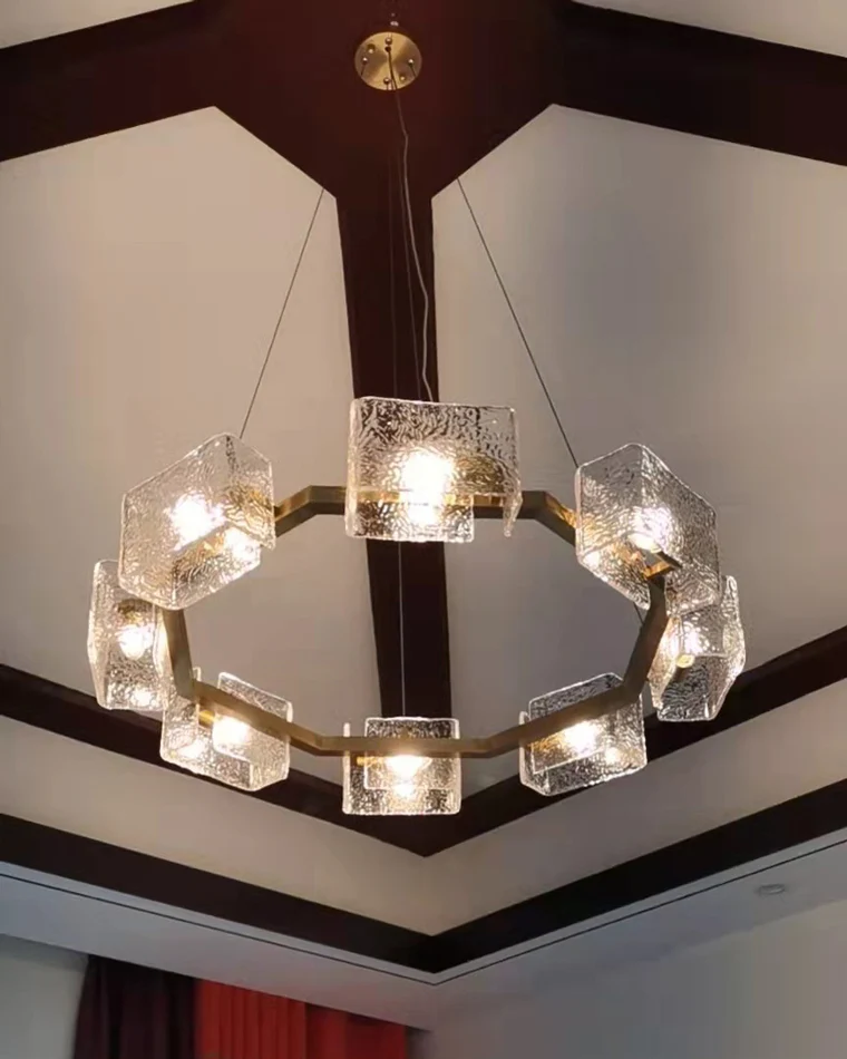 WOMO Textured Glass Round Chandelier-WM2174 - Image 31