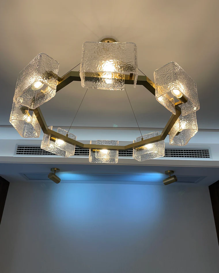 WOMO Textured Glass Round Chandelier-WM2174 - Image 32