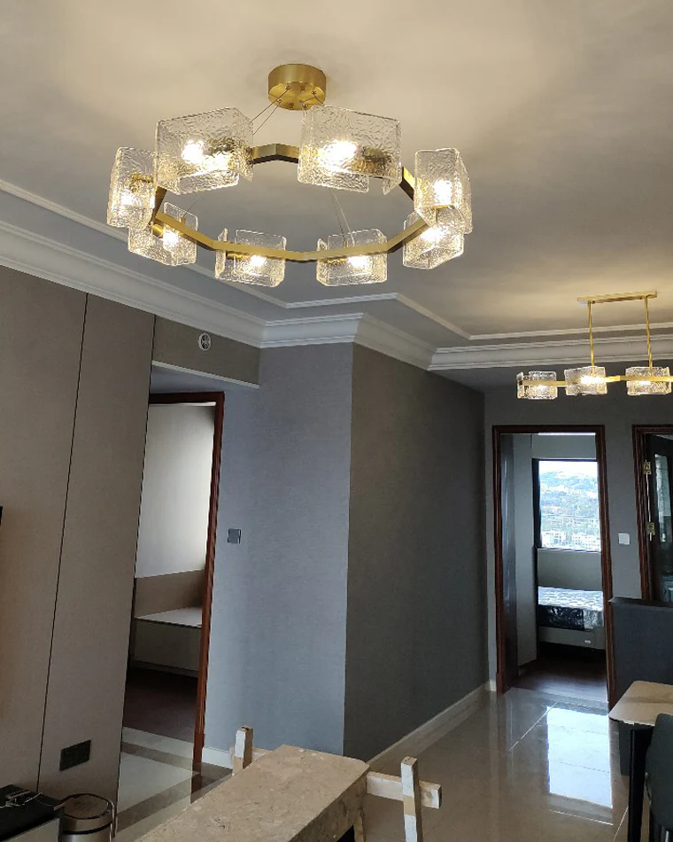 WOMO Textured Glass Round Chandelier-WM2174 - Image 38