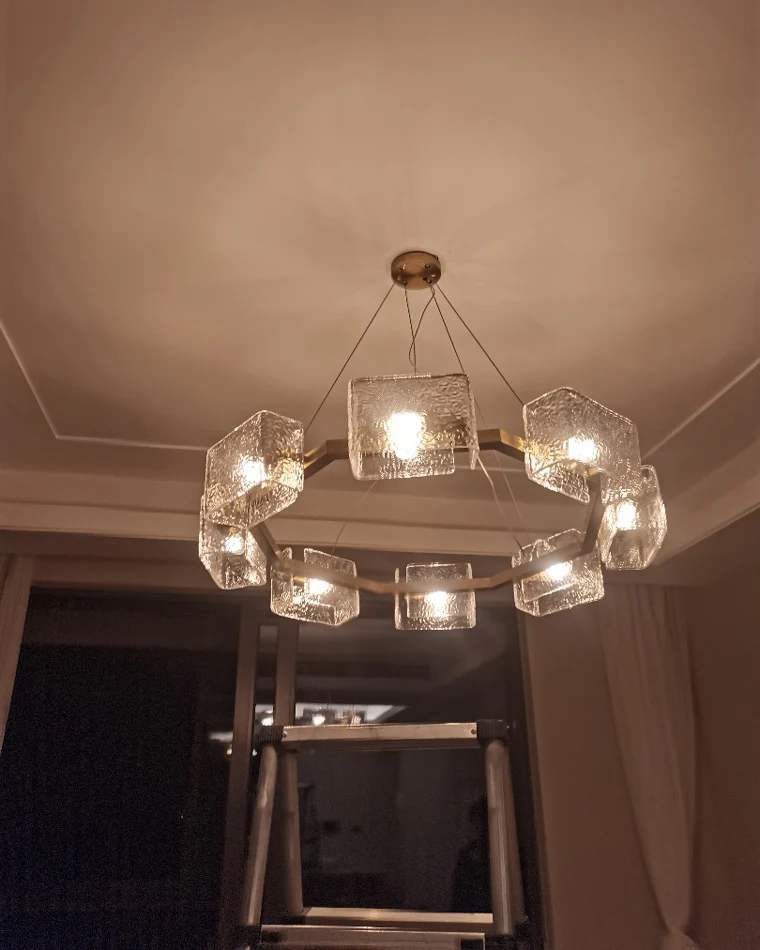 WOMO Textured Glass Round Chandelier-WM2174 - Image 41