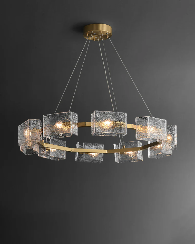 WOMO Textured Glass Round Chandelier-WM2174 - Image 6