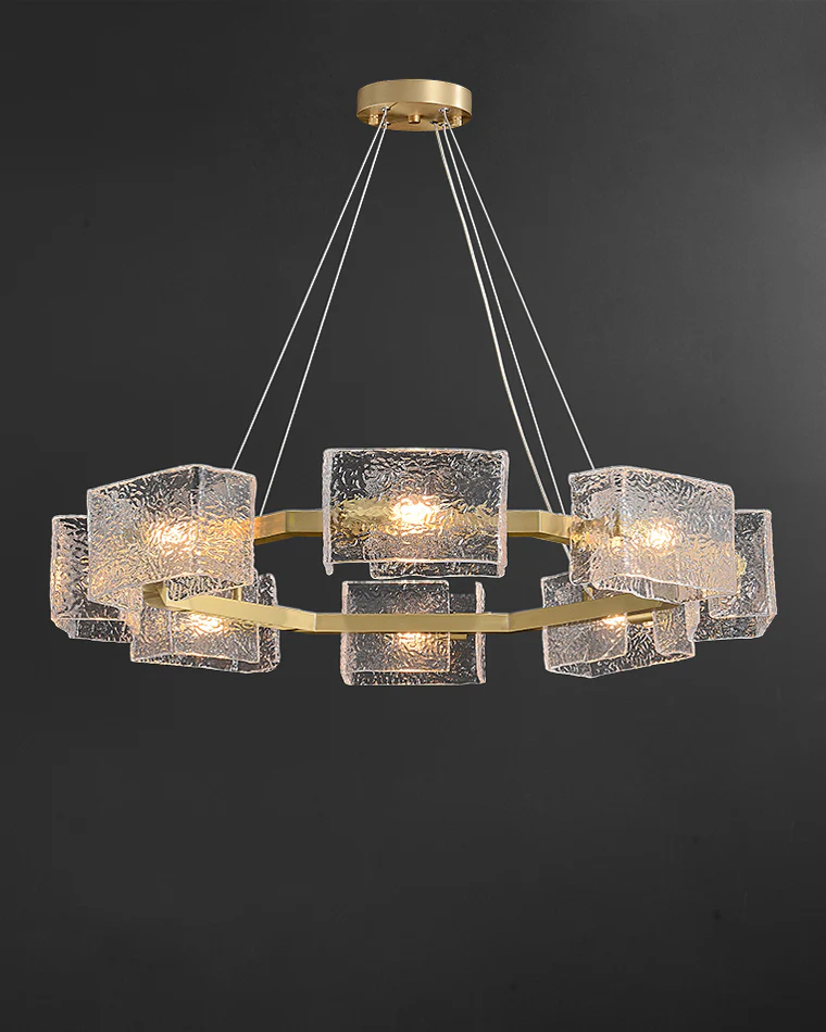 WOMO Textured Glass Round Chandelier-WM2174 - Image 7