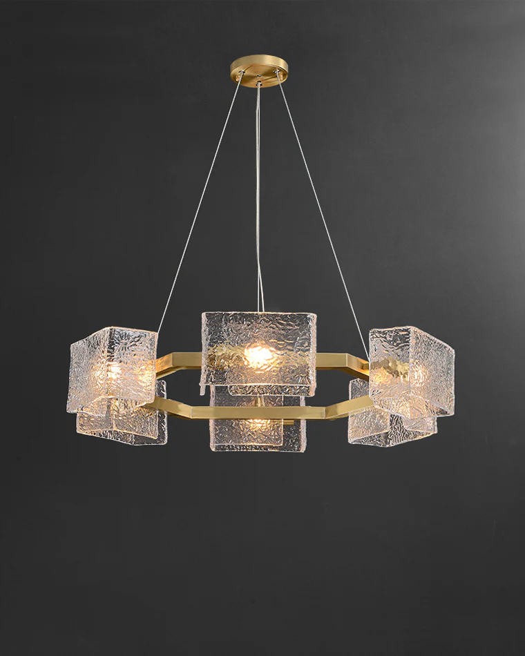 WOMO Textured Glass Round Chandelier-WM2174 - Image 8