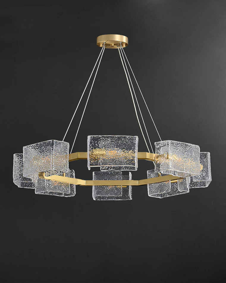 WOMO Textured Glass Round Chandelier-WM2174 - Image 9