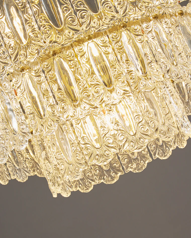 WOMO Textured Glass Tiered Chandelier-WM2177 - Image 11