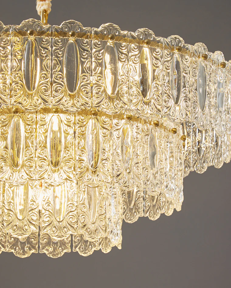 WOMO Textured Glass Tiered Chandelier-WM2177 - Image 12