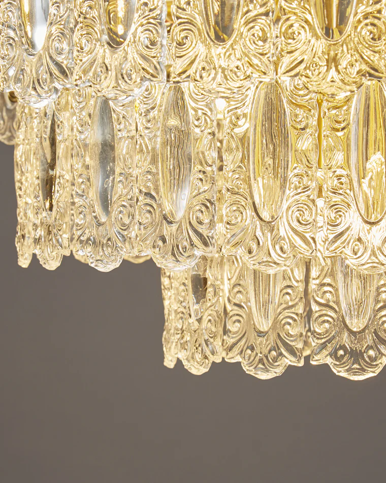 WOMO Textured Glass Tiered Chandelier-WM2177 - Image 15