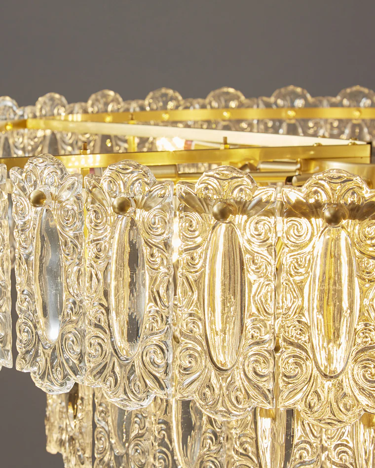 WOMO Textured Glass Tiered Chandelier-WM2177 - Image 16