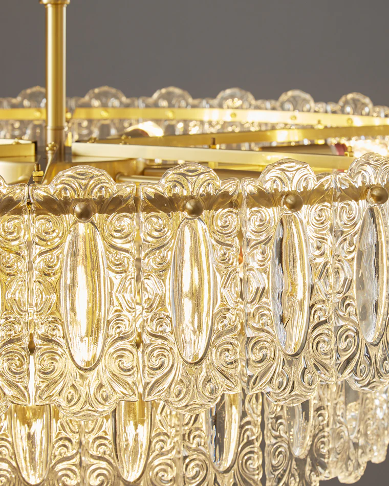 WOMO Textured Glass Tiered Chandelier-WM2177 - Image 17