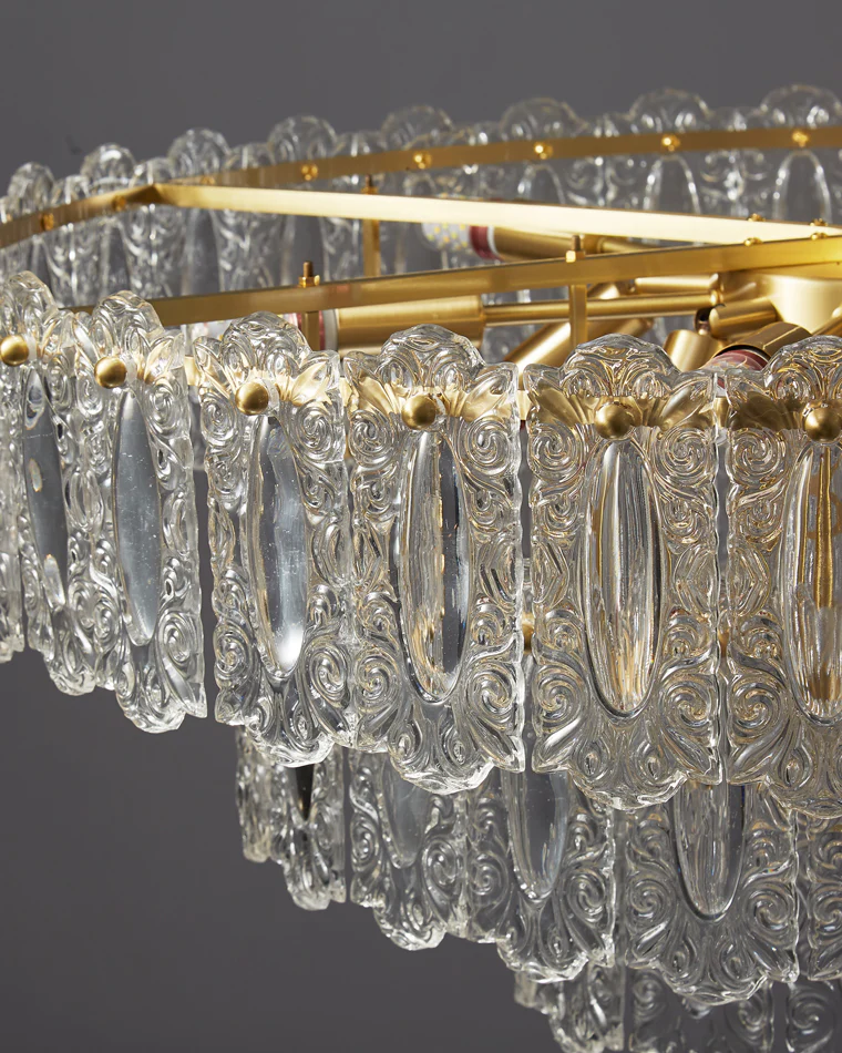 WOMO Textured Glass Tiered Chandelier-WM2177 - Image 19