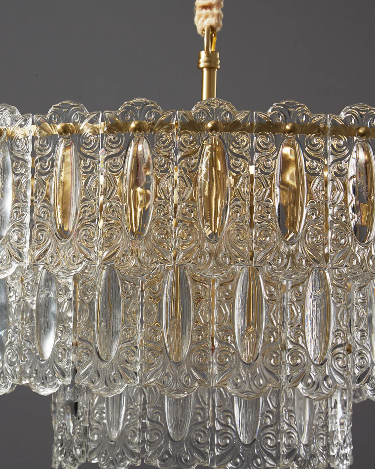 WOMO Textured Glass Tiered Chandelier-WM2177 - Image 22