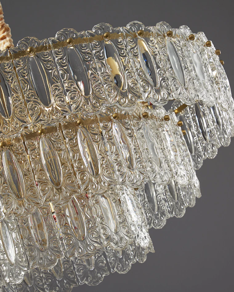 WOMO Textured Glass Tiered Chandelier-WM2177 - Image 23