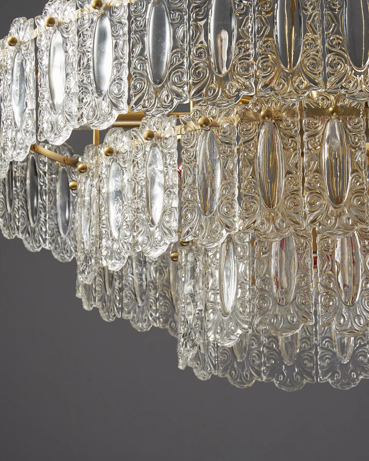 WOMO Textured Glass Tiered Chandelier-WM2177 - Image 24