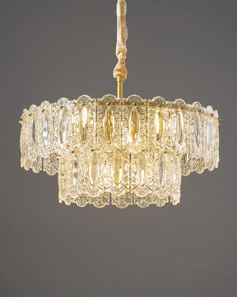WOMO Textured Glass Tiered Chandelier-WM2177 - Image 29