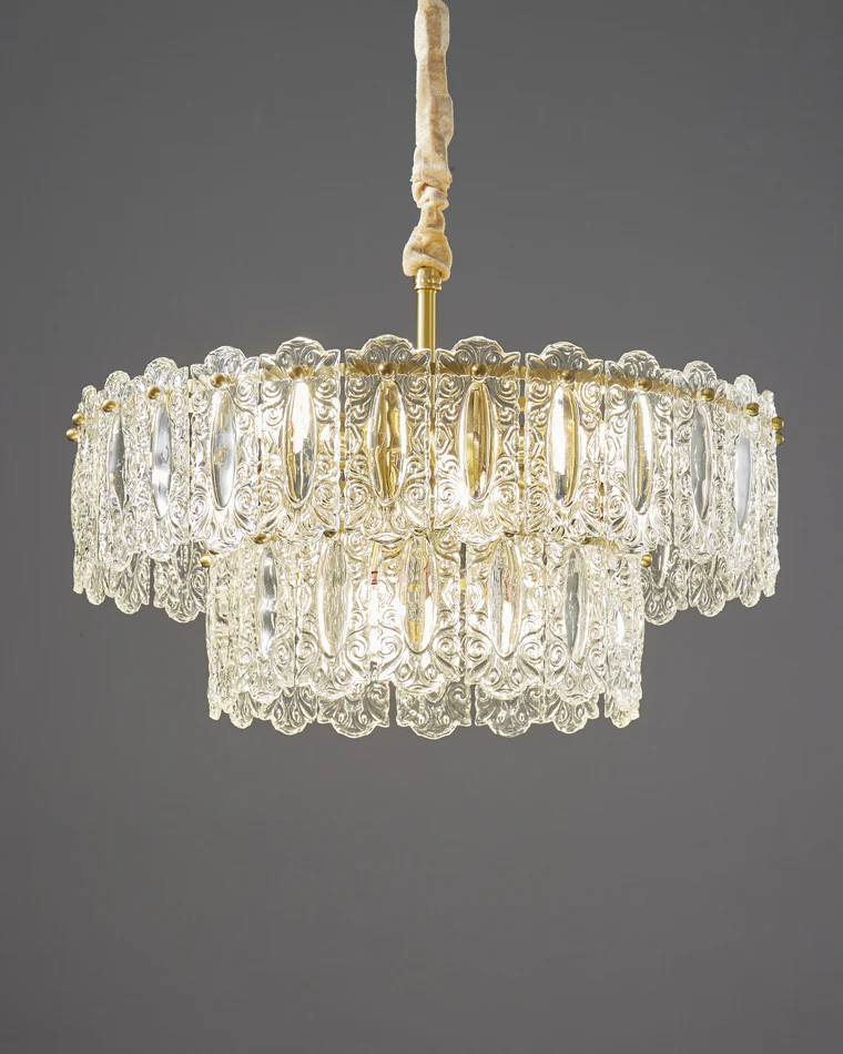 WOMO Textured Glass Tiered Chandelier-WM2177 - Image 30