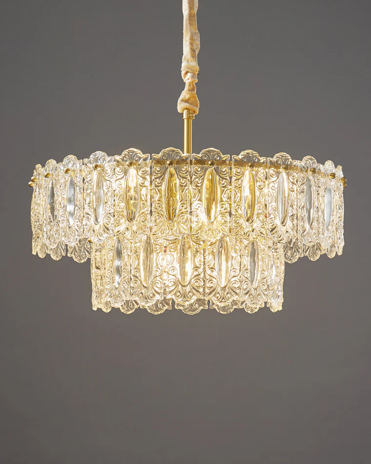 WOMO Textured Glass Tiered Chandelier-WM2177 - Image 32