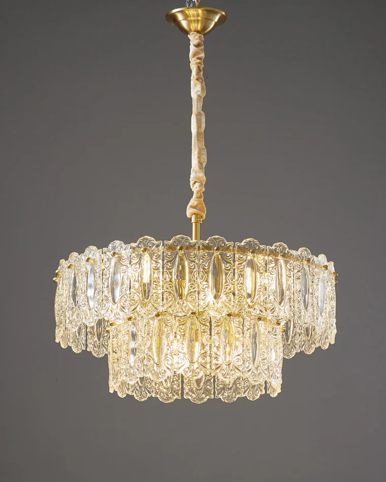 WOMO Textured Glass Tiered Chandelier-WM2177 - Image 33