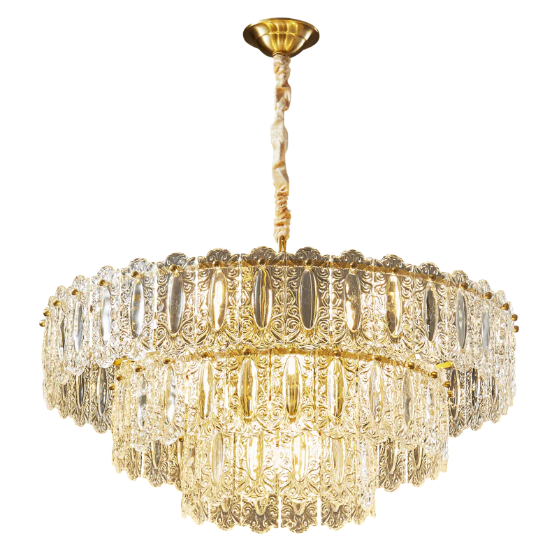 WOMO Textured Glass Tiered Chandelier-WM2177 - Image 37