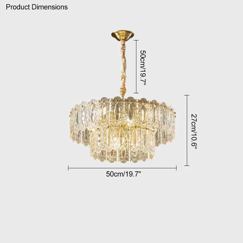 WOMO Textured Glass Tiered Chandelier-WM2177 - Image 39
