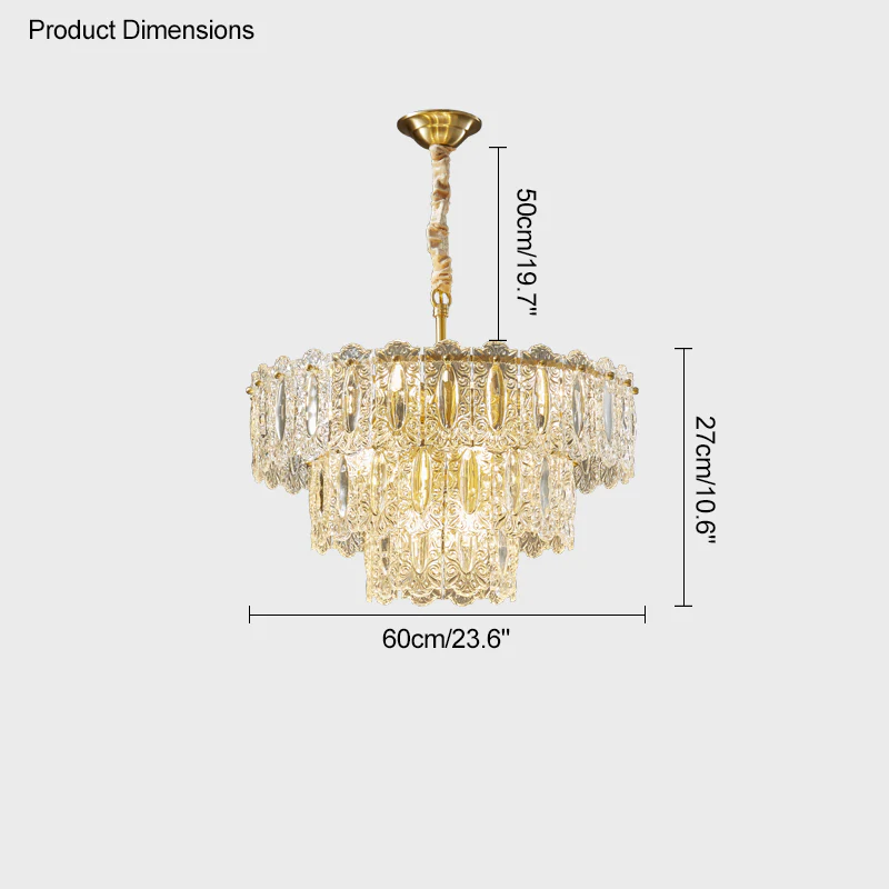 WOMO Textured Glass Tiered Chandelier-WM2177 - Image 40