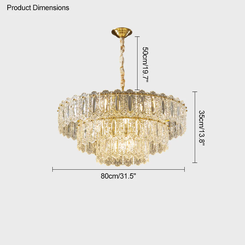WOMO Textured Glass Tiered Chandelier-WM2177 - Image 42