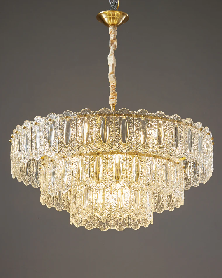 WOMO Textured Glass Tiered Chandelier-WM2177 - Image 8