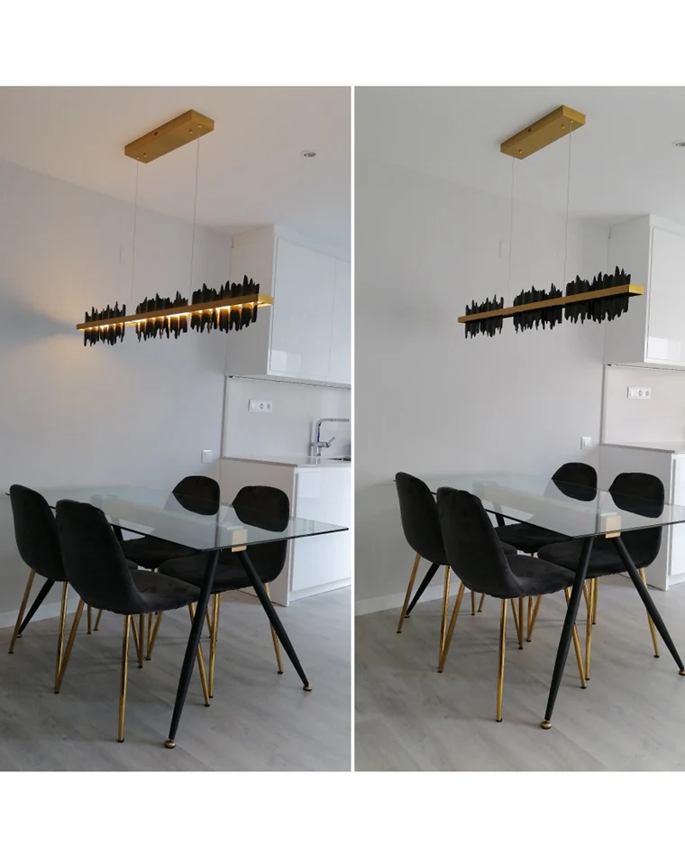 WOMO Iceberg Black Gold Linear Chandelier-WM2184 - Image 21