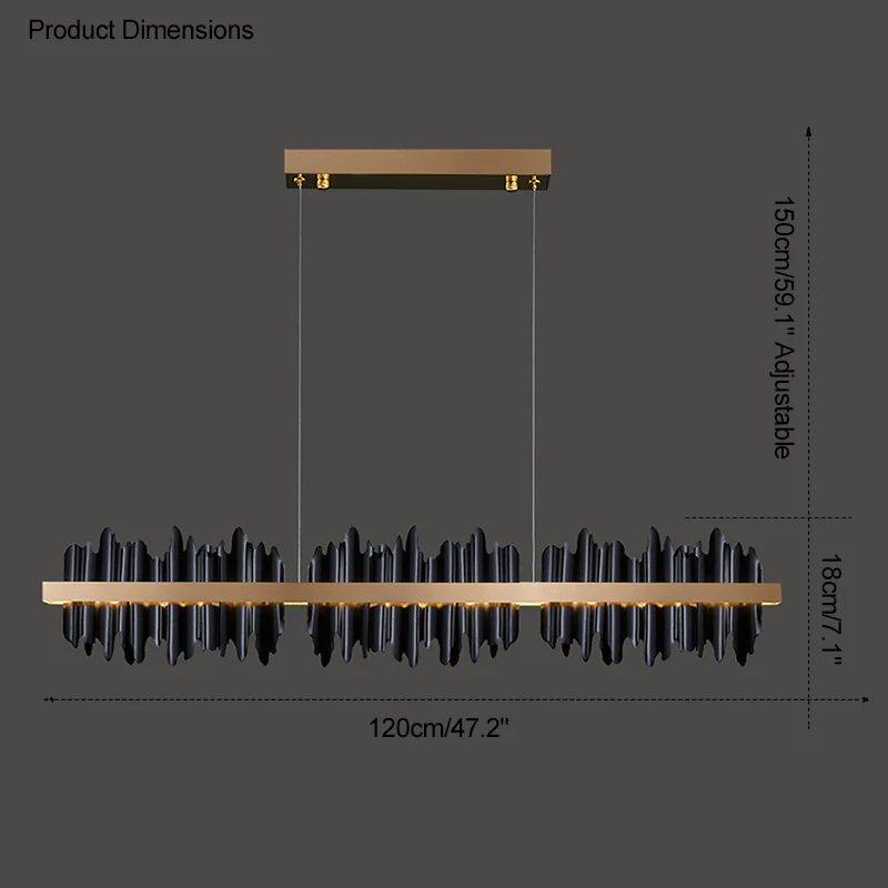 WOMO Iceberg Black Gold Linear Chandelier-WM2184 - Image 29
